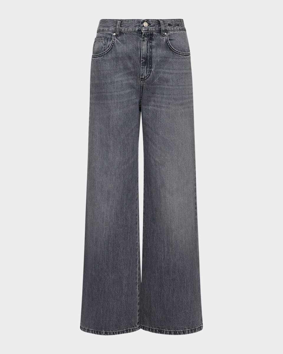 Wide-Leg Cotton Denim Jeans